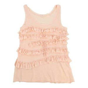 J.Crew Ruffle Front Tank Top Size Small Womens Peach Orange Pink Layering Cami S